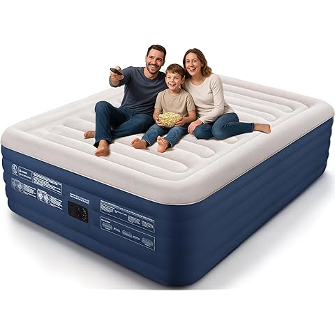 Luxury Ultra-Soft Airy Mattress (with Headboard): Built-in Electric Air Pump – 18-inch Height
