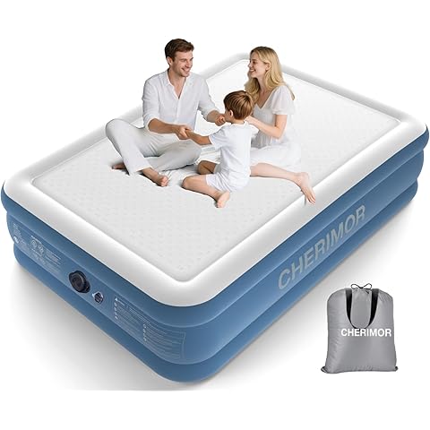 Luxury Ultra-Soft Airy Mattress (with Headboard): Built-in Electric Air Pump – 18-inch Height