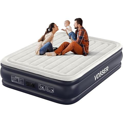 Luxury Ultra-Soft Airy Mattress (with Headboard): Built-in Electric Air Pump – 18-inch Height