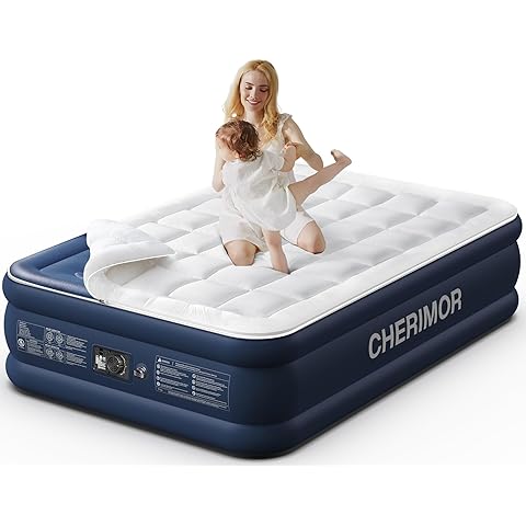 Luxury Ultra-Soft Airy Mattress (with Headboard): Built-in Electric Air Pump – 18-inch Height