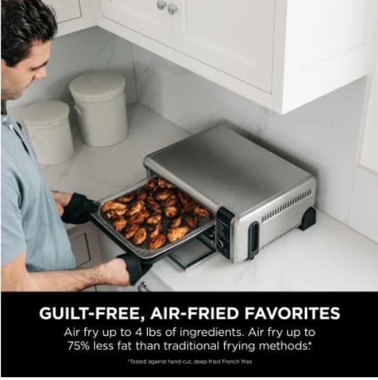 Digital Air Fryer Countertop Oven with Flip-Top Design (Includes Air Fryer Basket, Rack & Crumb Tray) | Space-Saving & Easy to Clean | Limited-Time Deal 💥 Save Now!