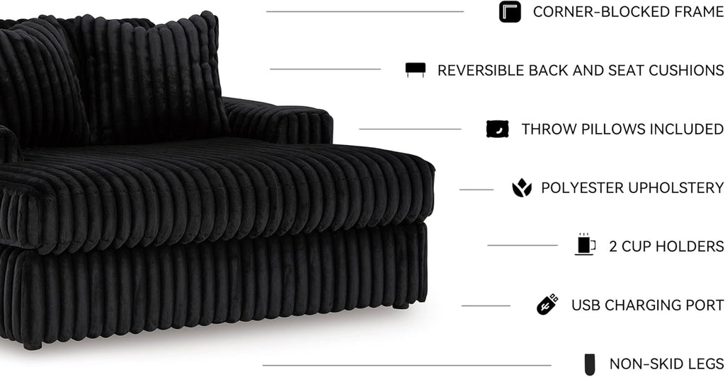 Oversized Recliner, 64 inches wide x 68 inches deep x 41 inches high