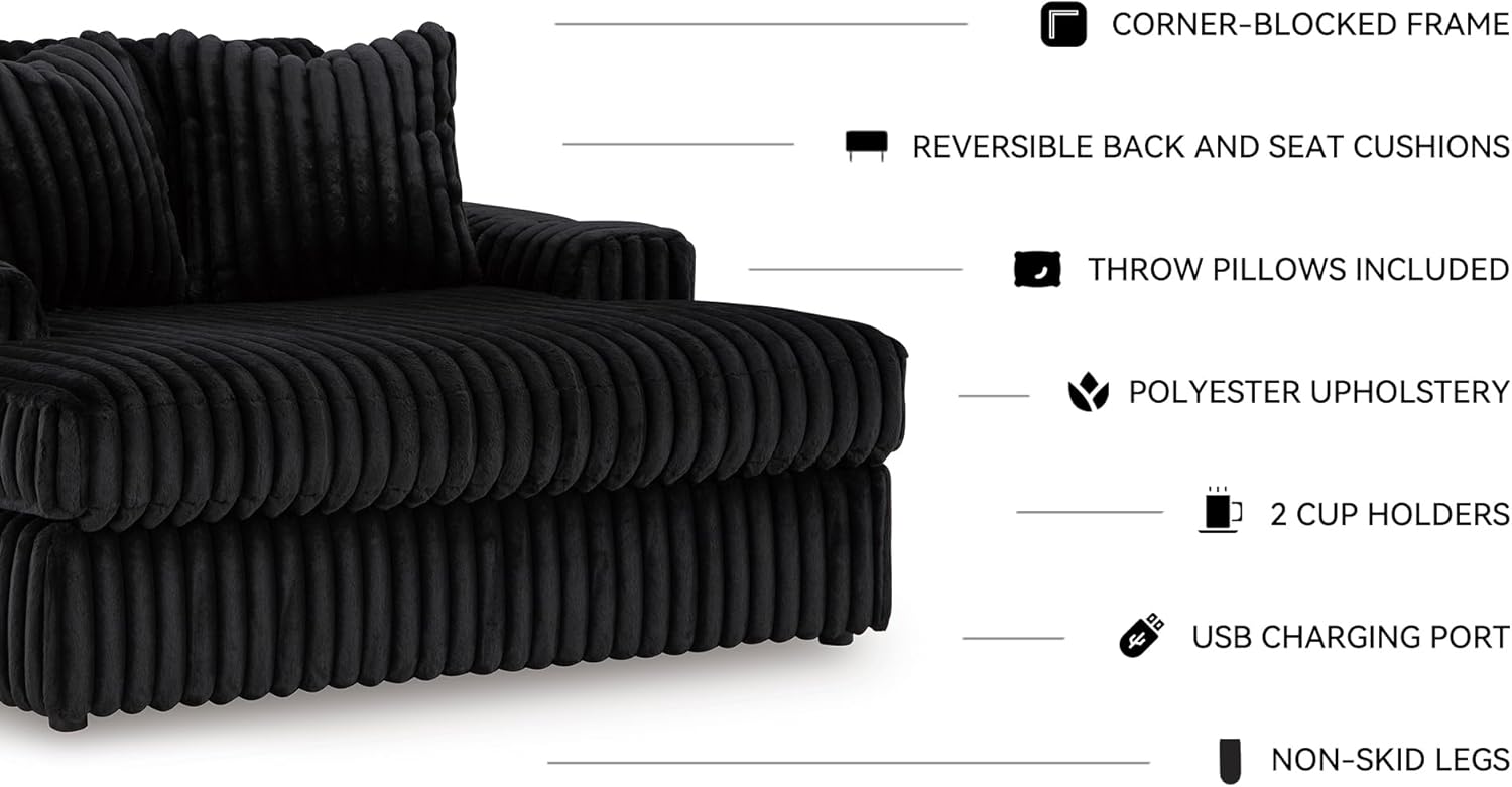 Oversized Recliner, 64 inches wide x 68 inches deep x 41 inches high