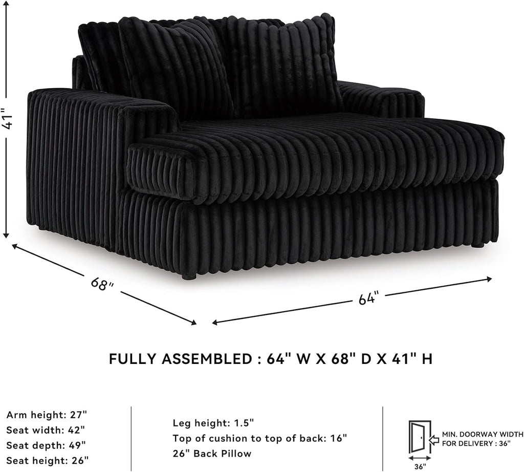 Oversized Recliner, 64 inches wide x 68 inches deep x 41 inches high