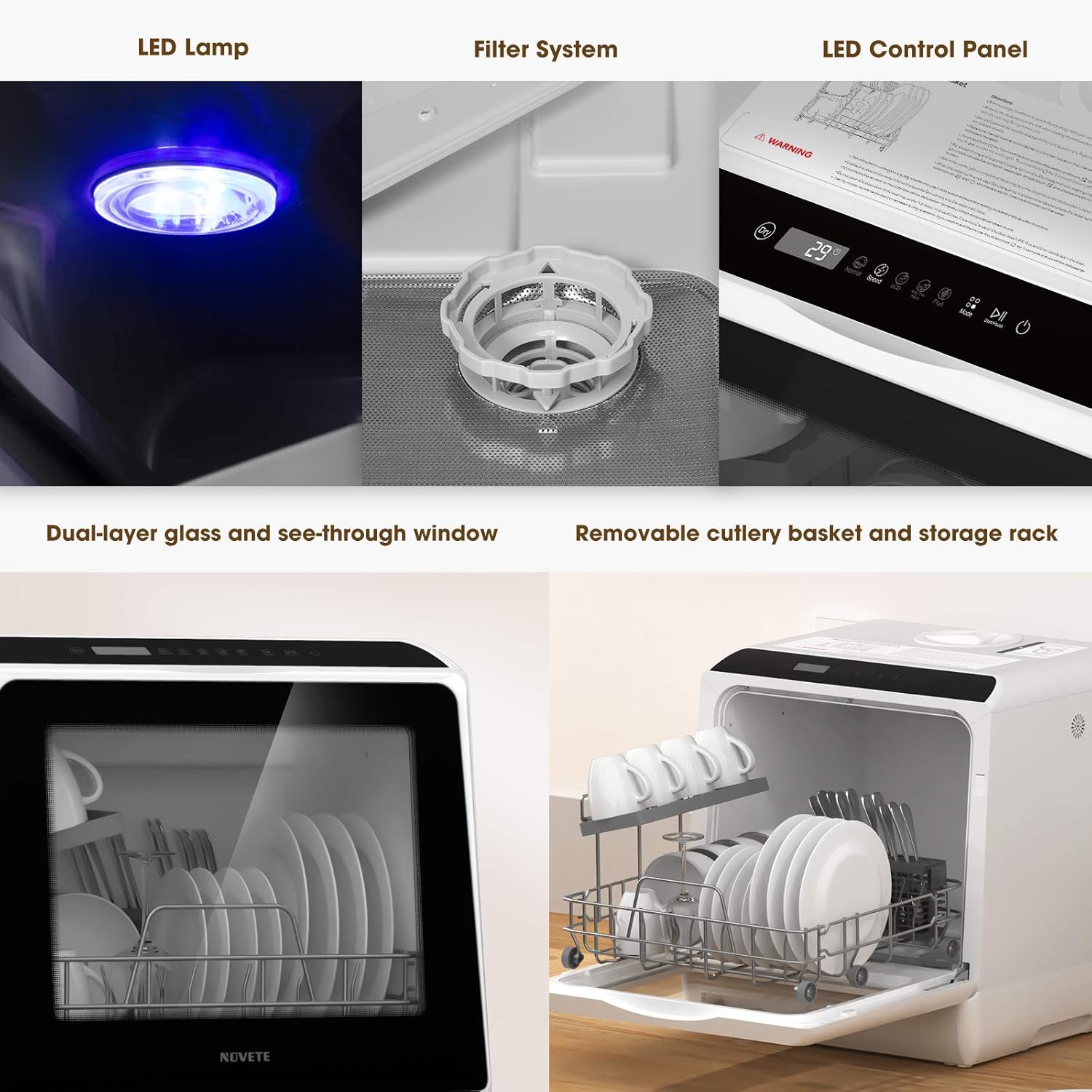 ✨ NOVETE Portable Countertop DNOVETE Portable Countertop Dishwasher，Grab the deal while it lasts! 🔥ishwasher – Unbelievable Price! 🧼🏡 Perfect for Small Apartments 🚿🛋️ Keep your dishes spotless with convenience and style! Don't miss out! 🔥