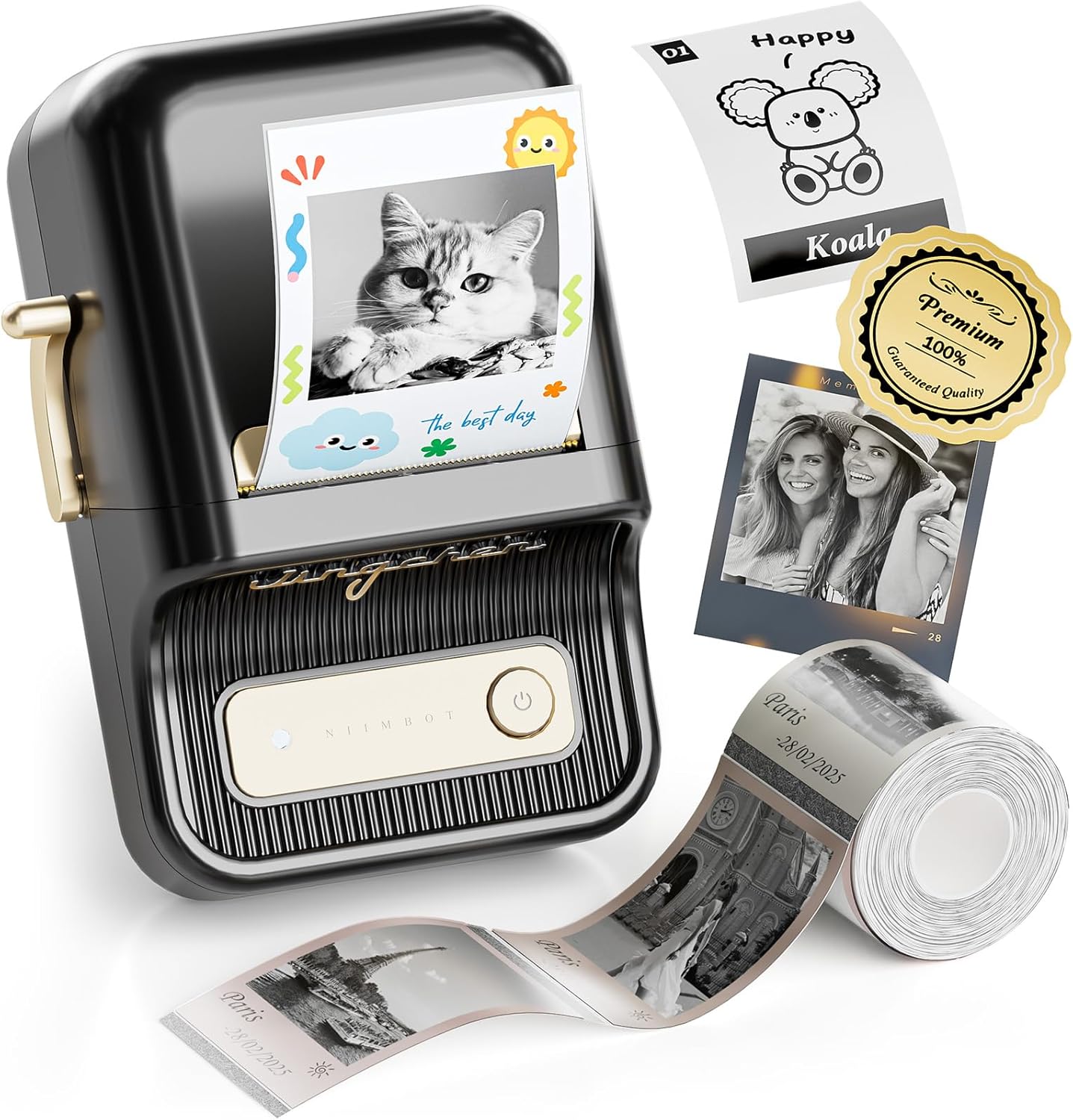 NIIMBOT B21 Pro Portable Label Printer (Includes 6 rolls of different label paper + 6 magnetic acrylic photo frames)