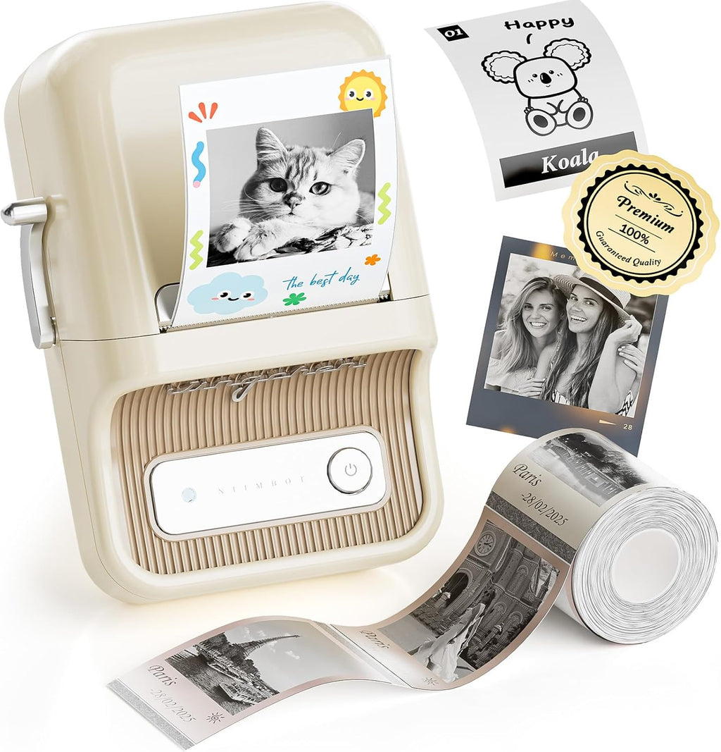 NIIMBOT B21 Pro Portable Label Printer (Includes 6 rolls of different label paper + 6 magnetic acrylic photo frames)