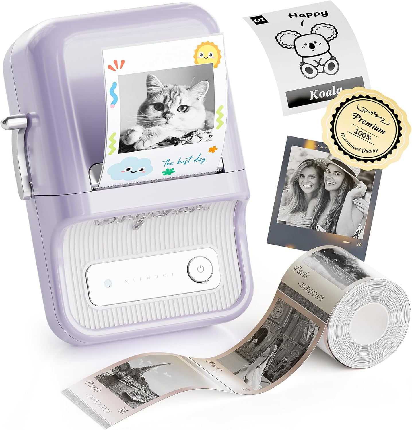 NIIMBOT B21 Pro Portable Label Printer (Includes 6 rolls of different label paper + 6 magnetic acrylic photo frames)