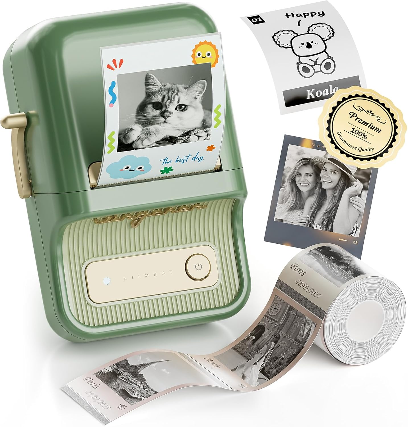 NIIMBOT B21 Pro Portable Label Printer (Includes 6 rolls of different label paper + 6 magnetic acrylic photo frames)