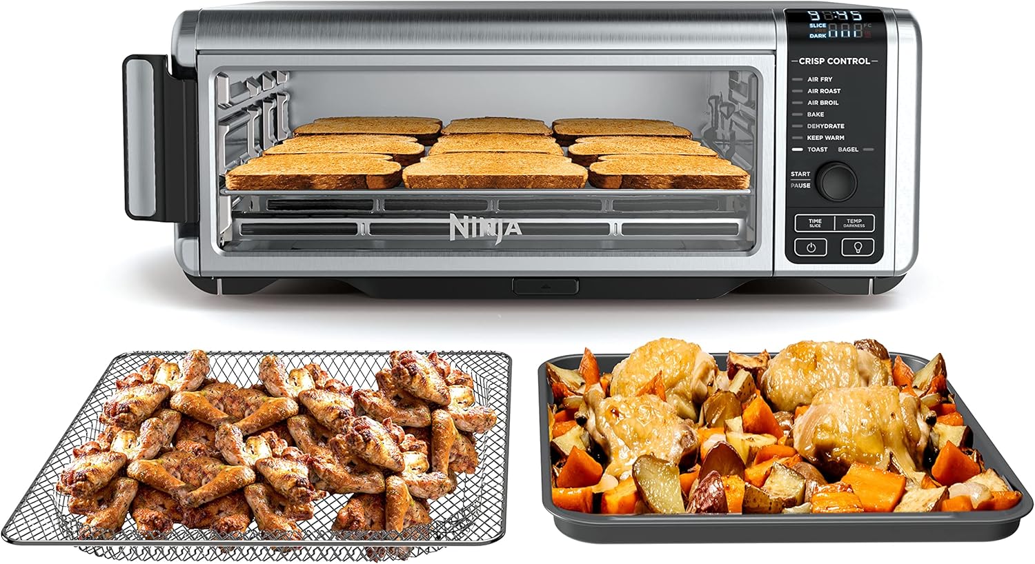Digital Air Fryer Countertop Oven with Flip-Top Design (Includes Air Fryer Basket, Rack & Crumb Tray) | Space-Saving & Easy to Clean | Limited-Time Deal 💥 Save Now!