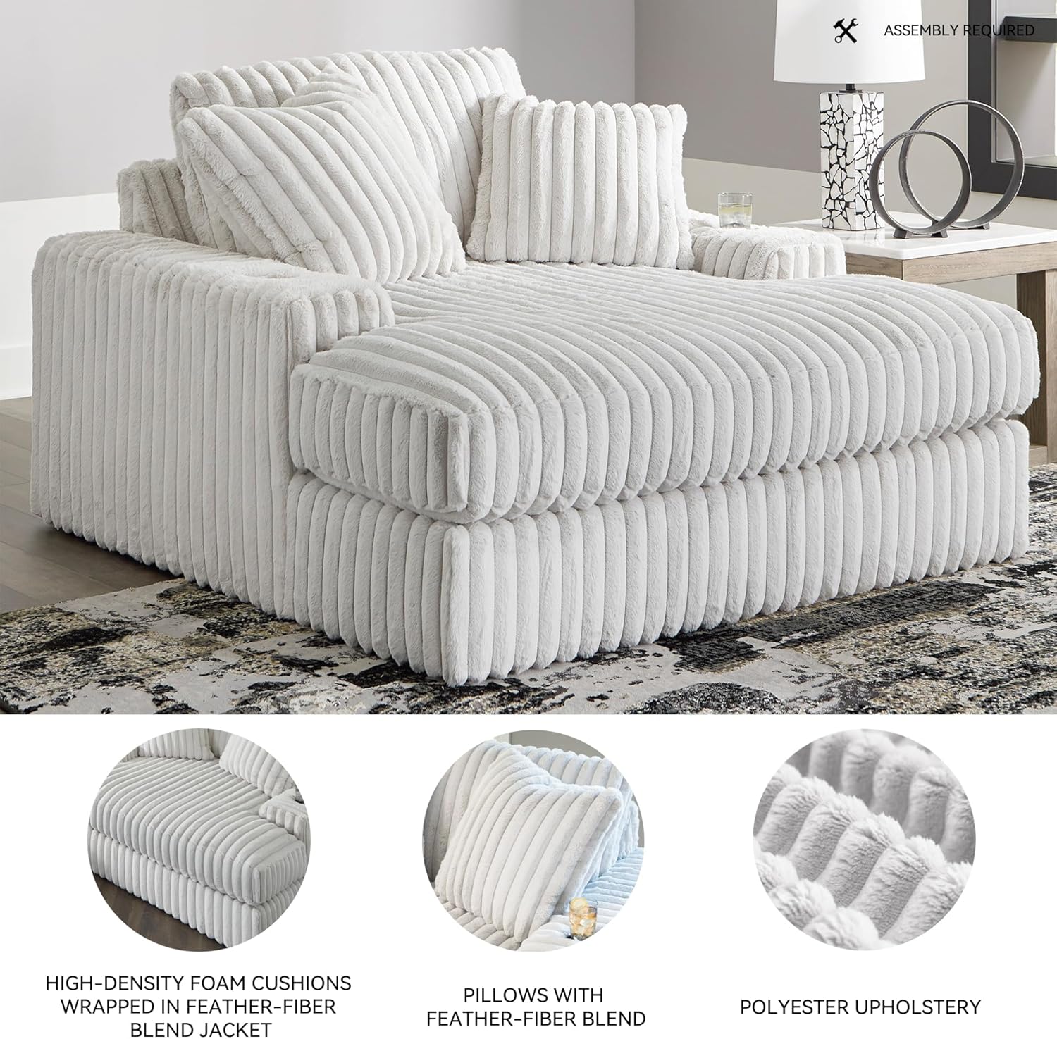 Oversized Recliner, 64 inches wide x 68 inches deep x 41 inches high