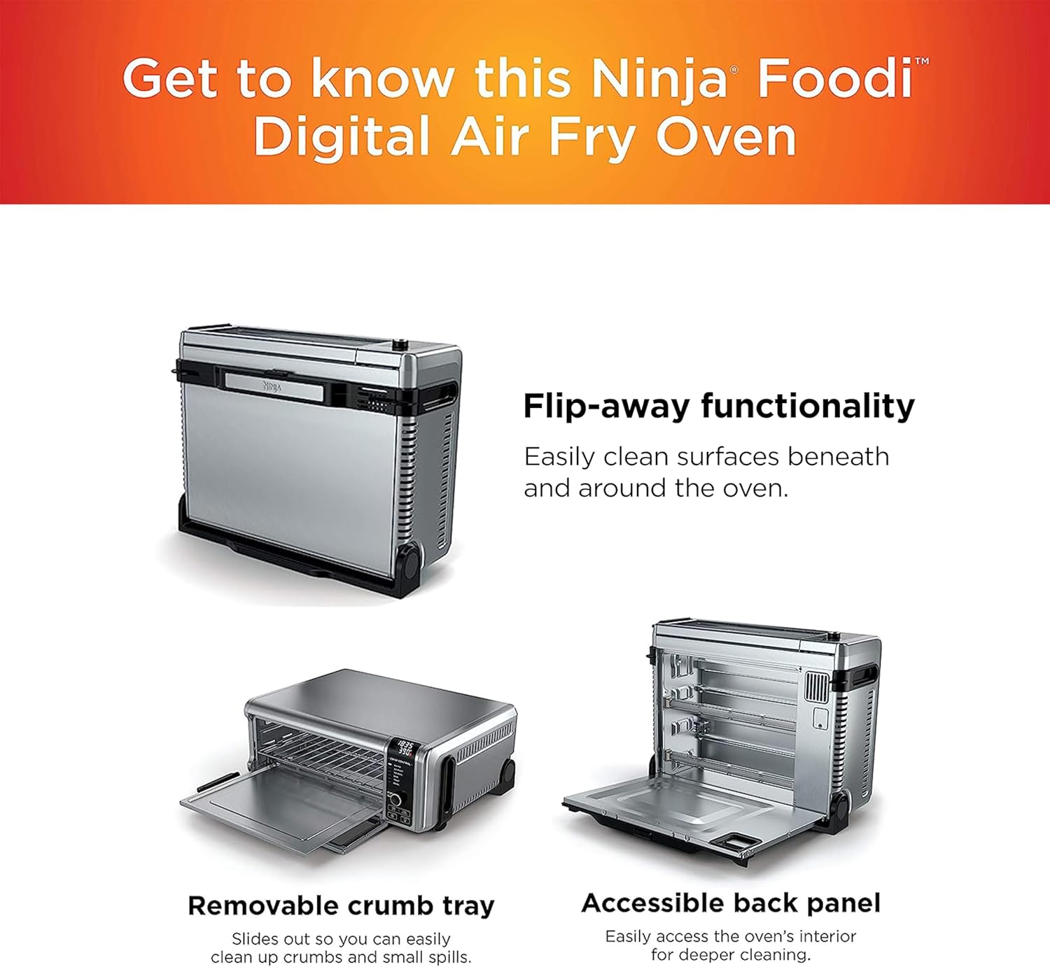 Digital Air Fryer Countertop Oven with Flip-Top Design (Includes Air Fryer Basket, Rack & Crumb Tray) | Space-Saving & Easy to Clean | Limited-Time Deal 💥 Save Now!