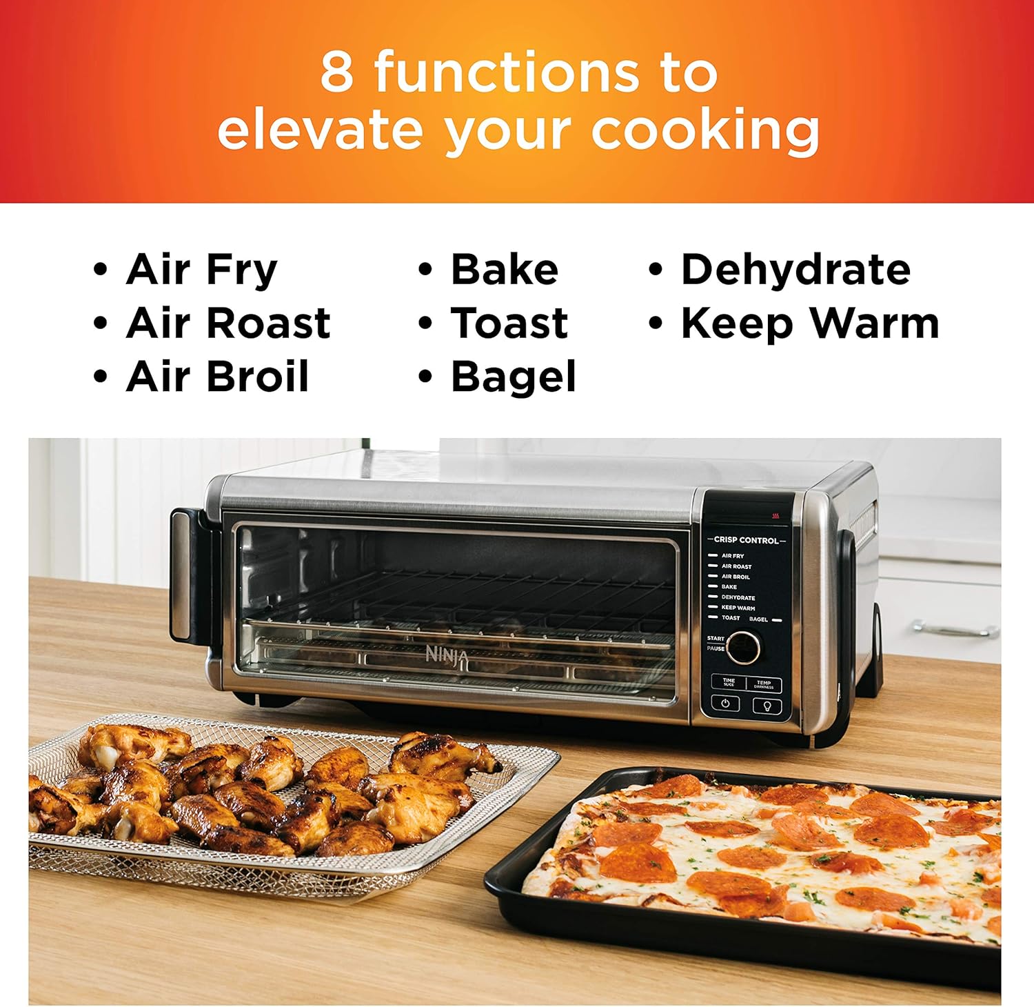 Digital Air Fryer Countertop Oven with Flip-Top Design (Includes Air Fryer Basket, Rack & Crumb Tray) | Space-Saving & Easy to Clean | Limited-Time Deal 💥 Save Now!