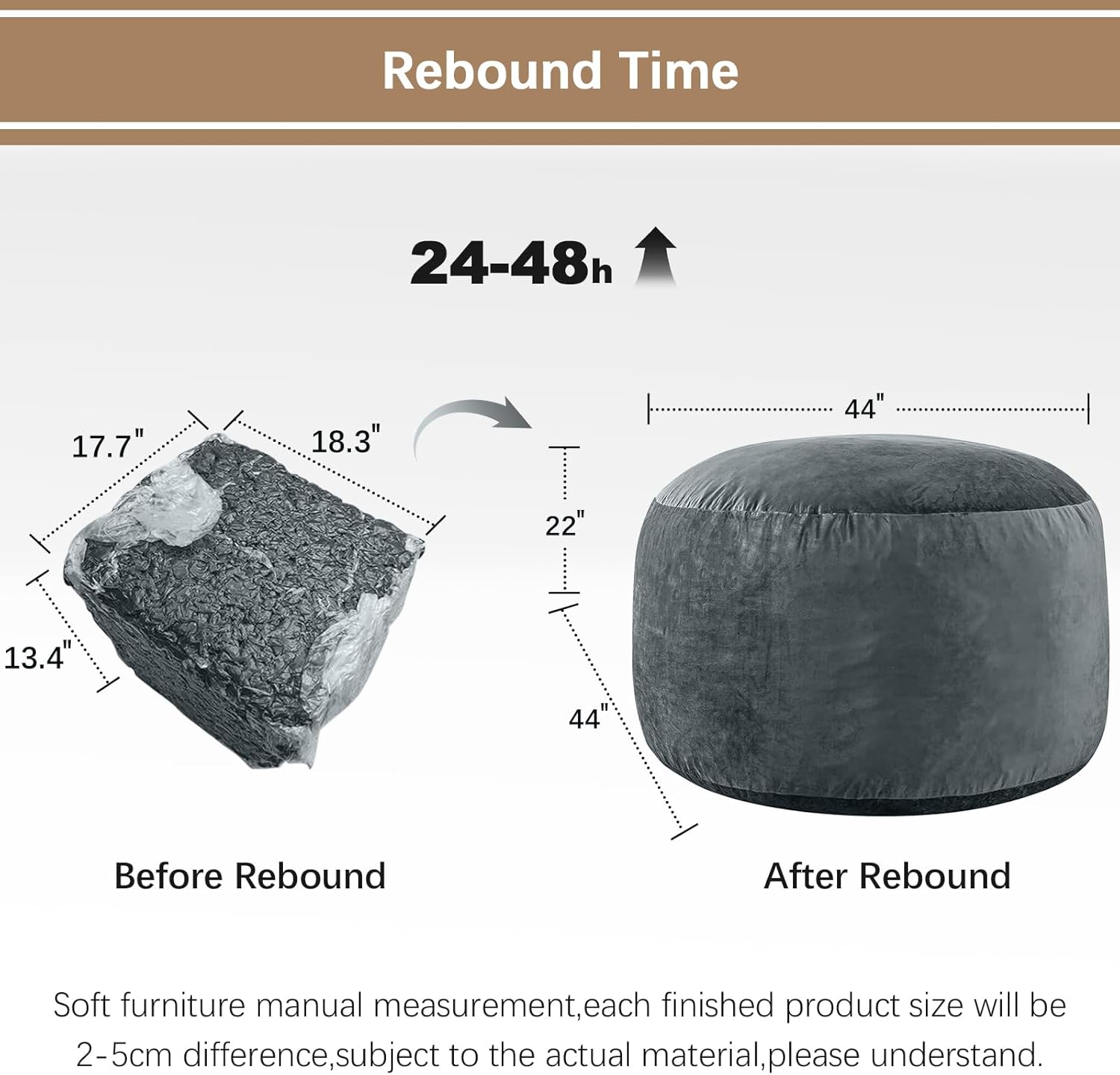 🔥Hot Selling - 3-foot beanbag chair, only grey left for clearance sale